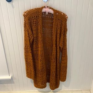 Camel colored long cardigan